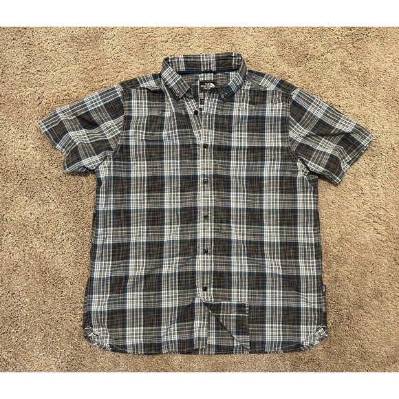 THE NORTH FACE Plaid Striped Nylon Short Sleeve Button Shirt Men’s Size XL - Picture 6 of 12